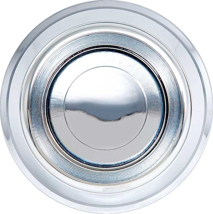 OER 1967-68 Firebird, GTO LeMans, Bonneville, Catalina, Horn Button Cap and Housing Chrome, with Deluxe Wood Wheel F19673