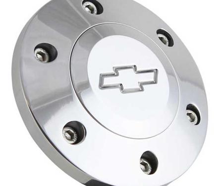Horn Button Cap, For 6 Bolt Wheels, With Bow Tie Logo, Polished