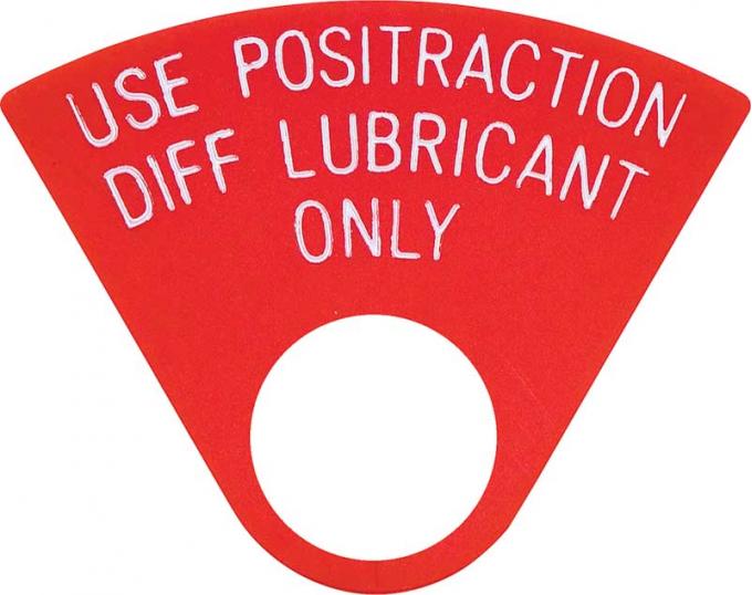 OER 1964-81 GM, Rear End Positraction Tag, Red, 12 Bolt, 1" Tag 14407