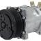 Sanden 508 Style A/C Compressor w/ 8-Rib Serpentine Clutch Pulley, Natural Finish, SD508/SD5H14