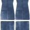 1973-87 GM, Rubber Floor Mat Set, With GM Logo, Factory Style, Set of 4, Dark Blue