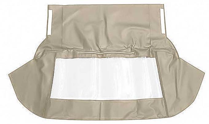 1967-69 Camaro, Firebird, Convertible Top Plastic Rear Window Assembly, Original Style, Pinpoint Grain Vinyl, Beige