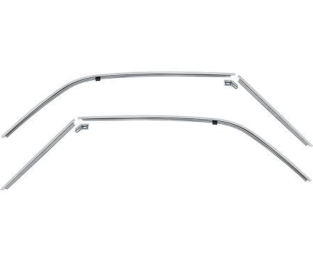 OER 1967 Camaro, Firebird Coupe, Roof Rail Weatherstrip Channel & Retainer Set, 6 Piece Set 14321