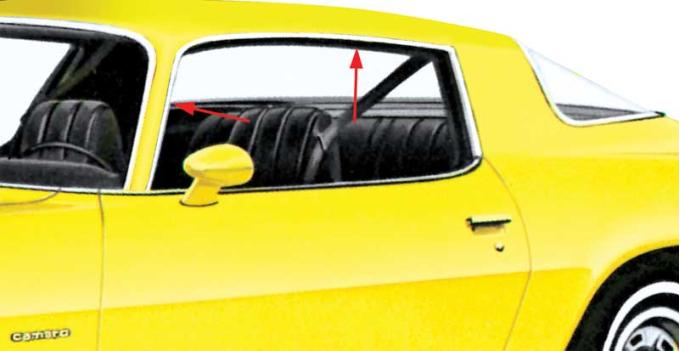 OER 1970-81 Camaro, Firebird, Roof Drip Rail Molding Set, Stamped Aluminum, RH & LH, Pair 748625