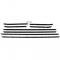 1968-69 Camaro, Firebird Coupe, Front Door & Rear Quarter Windowfelt Set, Inner & Outer, Coupe, Standard Interior, Replacement Style, 8 Piece Set CA144R