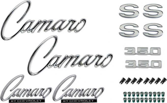1969 Camaro SS Exterior Emblem Kit, with 350, w/o RS Option