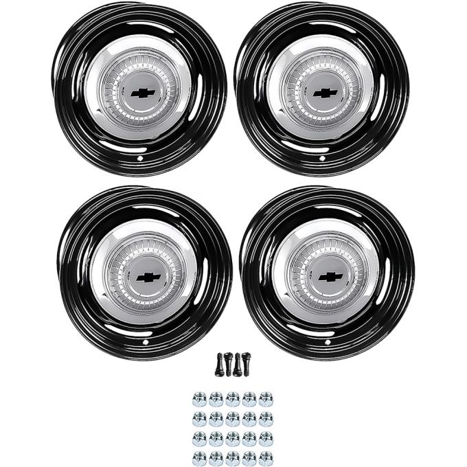 OER 1967 Chevrolet Factory Style 14" Steel Wheels, Dog Dish Style, 7" Wide, 4-3/4" Backspacing *881474