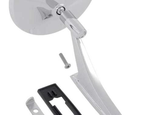 OER 1963-72 Chevrolet, Outer Door Mirror, with "Bow Tie" Logo, with Gasket & Mounting Hardware, Various Models CM3005