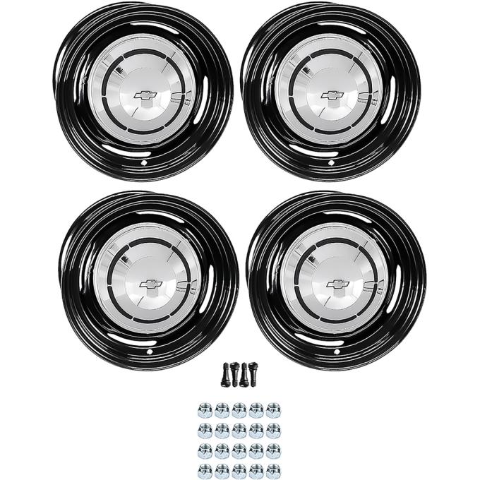 OER 1968-70 Chevrolet Factory Style 15" Steel Wheels, Dog Dish Style, 7" Wide, 4-3/4" Backspacing *881502
