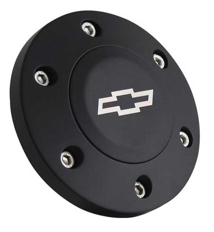 Horn Button Cap, For 6 Bolt Wheels, With Bow Tie Logo, Black