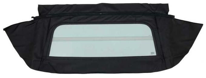 1967-69 Camaro Firebird Convertible, Glass Window Assembly, Hinged Folding-Style, Pinpoint Grain Vinyl, Black