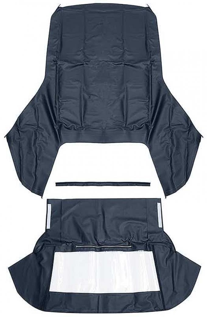 1967-69, Camaro, Firebird, Convertible Top Set, with Plastic Zipper Window, Blue Pinpoint Vinyl