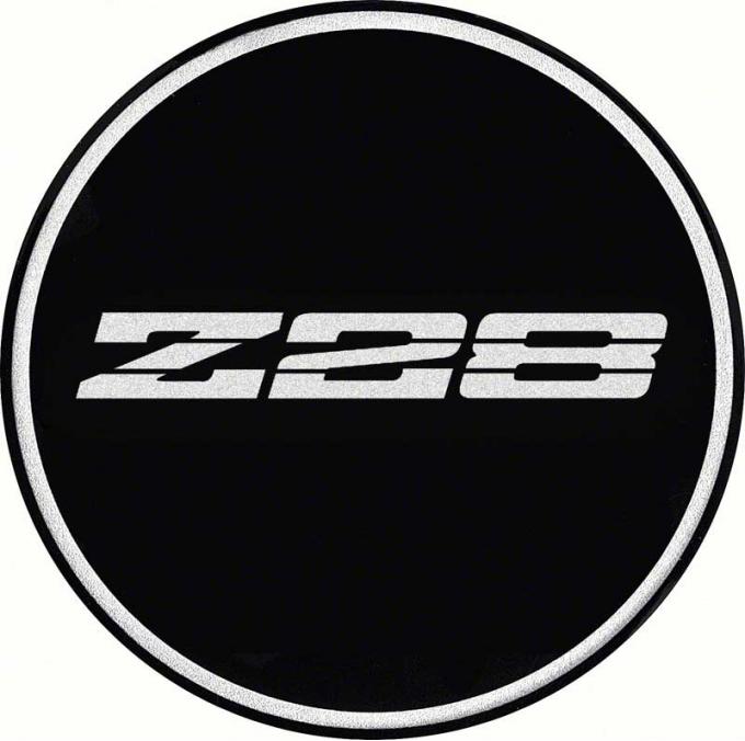 OER 2-1/2" Wheel Center Cap Emblem with Chrome Z28 Logo on a Black Background K151712BK