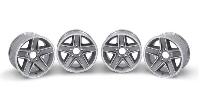 1982-87 Camaro Z28, N90 Aluminum Wheel, 15" x 7", 5 x 4-3/4" Bolt Pattern 4-1/4" Backspace, Set of 4