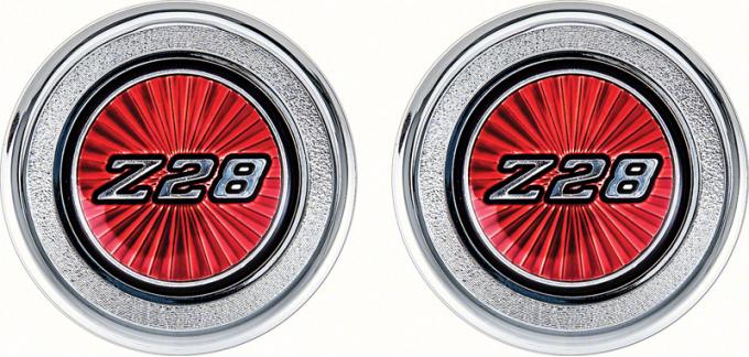 OER 1977-79 Camaro Z28, Interior Door Panel Emblems, Red K74306
