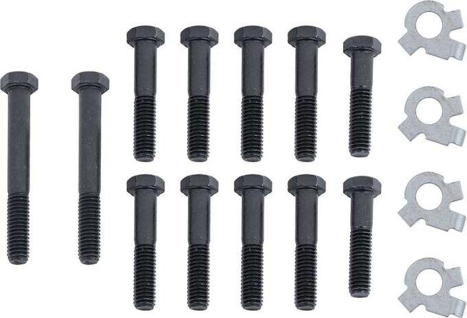 1967-69 Firebird, Exhaust Manifold Bolt Set, 400-428, w/Ram Air & HO, Long Branch, 16 Piece Set