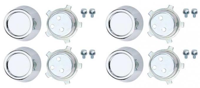 OER 1969-70 GM SS Chrome Cap Set With Retainers and Mounting hardware 153570