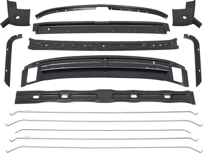 OER 1969 Camaro / Firebird 14 Piece Inner Roof Panel Brace Set with EDP Coating C2066