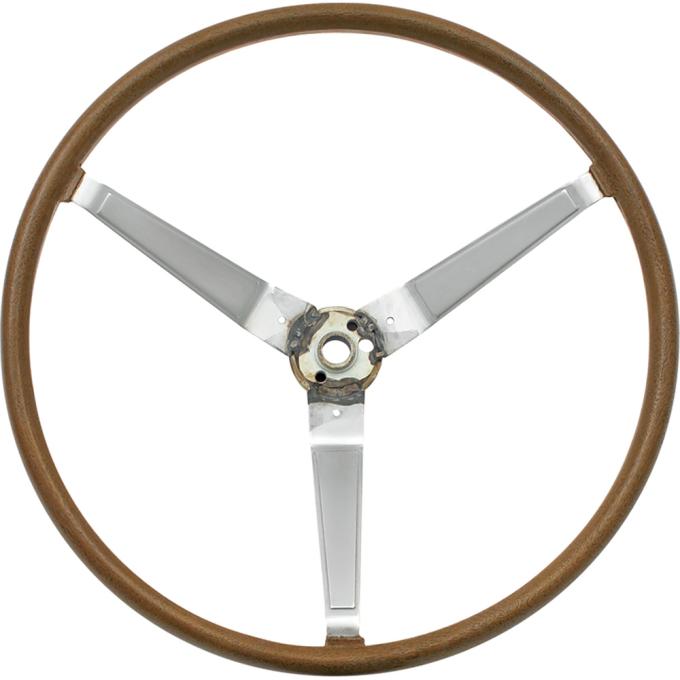 OER 1968-70 Pontiac, Deluxe Sport Steering Wheel, Wheel Only, Woodgrain With Silver Spokes 9795885