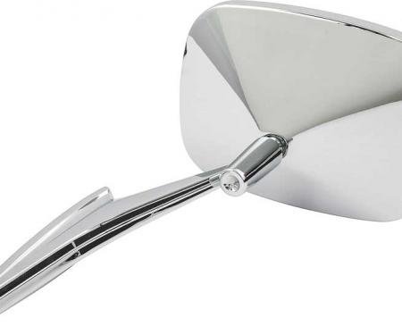 OER 1968-72 Chevrolet, Pontiac, Outer Door Mirror, Chrome, Ribbed, LH Driver Side, OE Replacement 3914753X