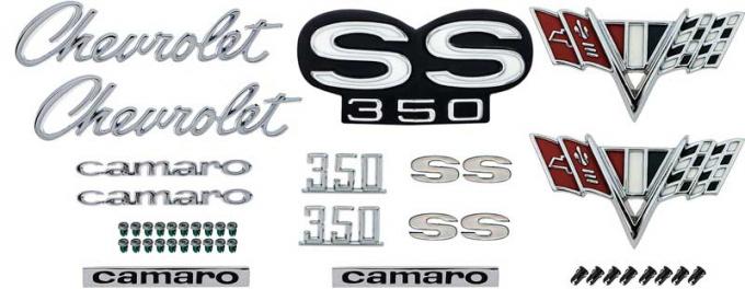 1967 Camaro Super Sport, Exterior Emblem Kit, SS-350