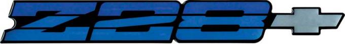 OER 1986-87 Camaro Z28 Blue Metallic Rear Panel Emblem with Silver Bow Tie 14090241