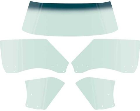 OER 1968-69 Camaro / Firebird Convertible, 5 Piece Glass Kit, Light Green Tint *E353T
