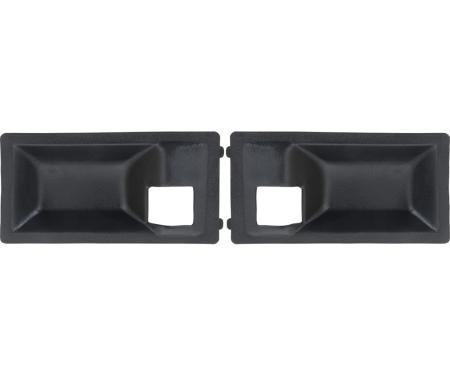 OER 1970-74 Camaro, Firebird, Inner Door Handle Escutcheons, Deluxe Interior , Black, Pair K486