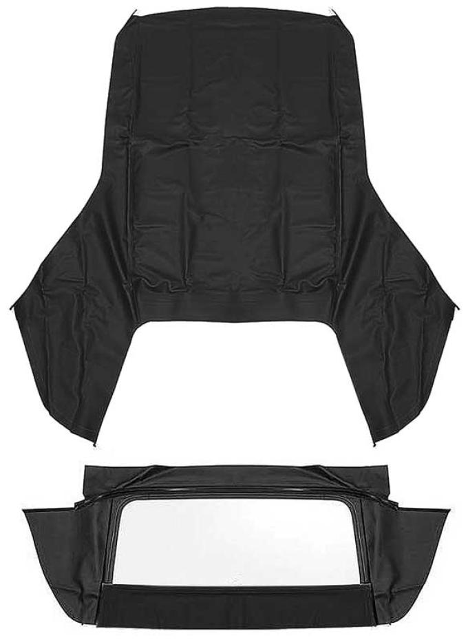 1967-69, Camaro, Firebird, Convertible Top Set, with Zipper Style Rear Window, Stayfast Canvas Material, Black
