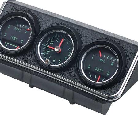 1967 Camaro, Firebird, Console Gauge Assembly, Fuel, Temp, Battery, Oil, Clock