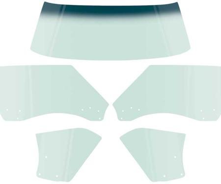OER 1968-69 Camaro / Firebird Convertible, 5 Piece Glass Kit, Light Green Tint *E353T