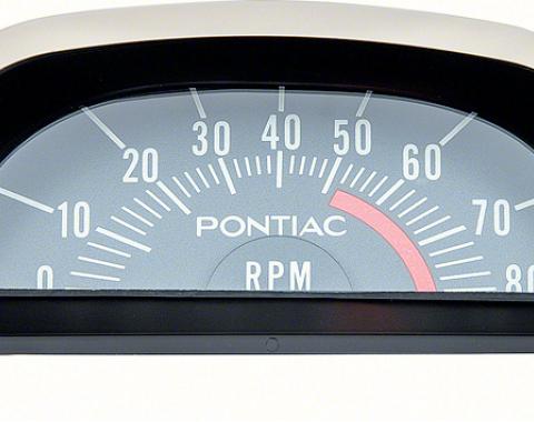 OER 1968 Pontiac Hood Tach 5200 Red Line - V8 Point Ignition 6468972