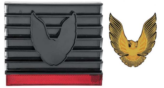 OER 1979-81 Firebird/Trans Am Fuel Door Cover Only, With Emblem, Smoke Lens With Gold Bird *R278151