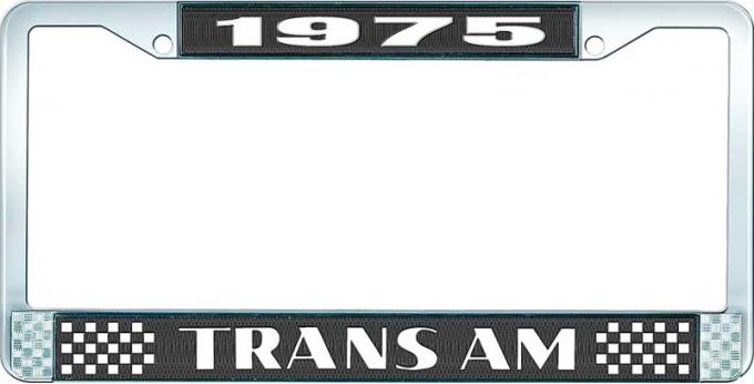 OER 1975 Trans Am Style #2 License Plate Frame Black and Chrome with White Lettering LF2337501A