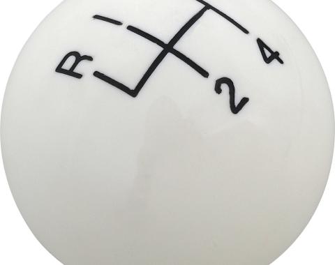 OER 1958-70 GM, Muncie 4-Speed Shift Knob, 1-3/4" with 5/16"-18 Thread, White, Various Models, 3921147W