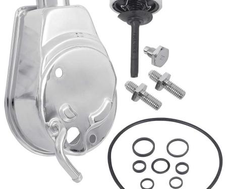 OER 1970-75 Chevrolet, Chrome Power Steering Reservoir, with Cap, Hardware, 6 & 8 Cylinder 1253579