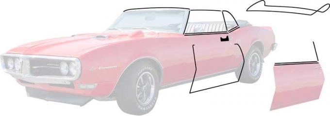 OER 1968-69 Camaro, Firebird, Convertible Weatherstrip Kit, with Reproduction Style Window Felts, Flat Bead Design *R5103