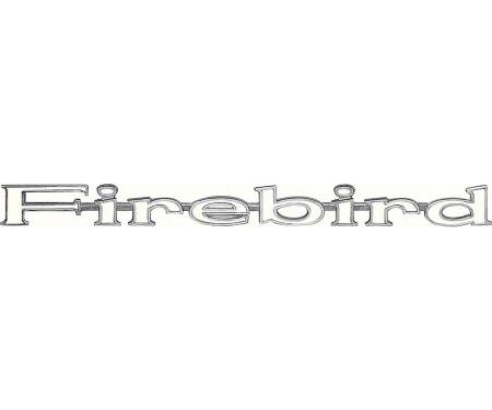 OER 1967-69 Pontiac Firebird, "Firebird" Front Fender Emblem, with Hardware, Each, GM Licensed 9796319