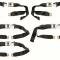 OER 1967 Camaro/Firebird, Retractable Seat Belt Set, Deluxe Interior, Gold Starburst Button, Black Belts, 5-Piece Set *R193