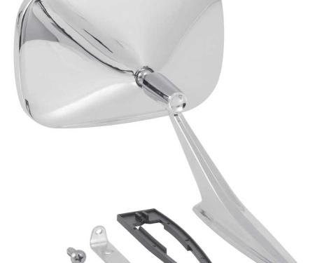 OER 1968-72 Camaro, Impala, Chevelle, Firebird, Chrome Outer Door Mirror, Chrome, Ribbed Base, RH Passenger Side, Various Models 3914754X