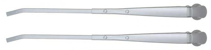1962-67 Chevy II, Nova, 1967-69 Camaro, Firebird, Convertible, Windshield Wiper Arm Set, 13" Long, Silver, Pair
