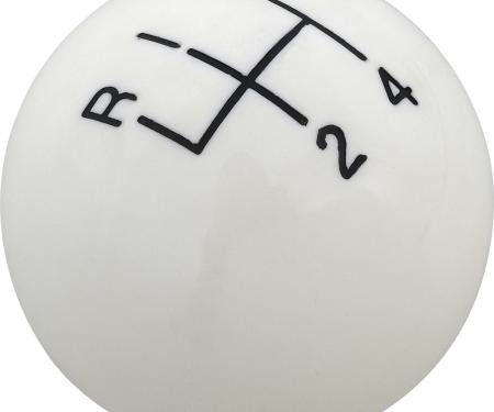 OER 1958-70 GM, Muncie 4-Speed Shift Knob, 1-3/4" with 5/16"-18 Thread, White, Various Models, 3921147W