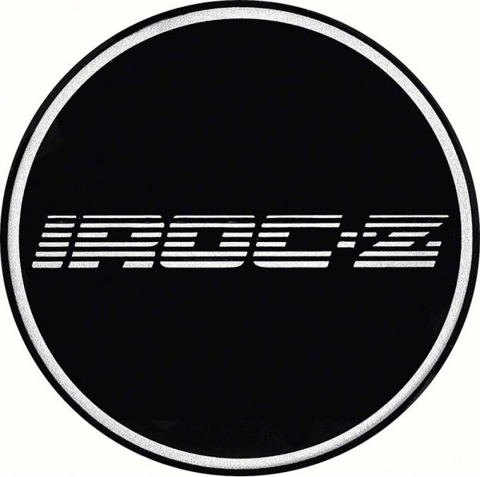 OER 2-1/8" GTA Wheel Center Cap Emblem with Chrome IROC-Z Logo and Black Background K151769BK