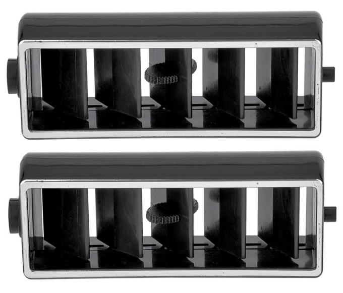 OER 1969-82 Chevrolet, Center AC Dash Vent Deflector, Black with Chrome Trim, Pair, Various Models 748615