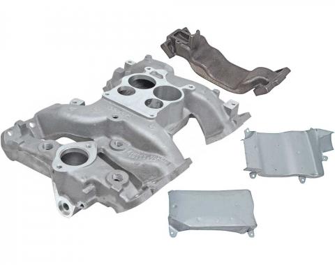 OER 1971 Pontiac Firebird, Trans Am H/O , Aluminum Intake Manifold Set, w/Crossover & Heat Shield 14426