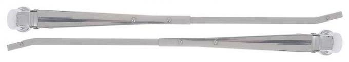 1964-72 Buick, Chevy, Pontiac, Oldsmobile, Windshield Wiper Arms, Stainless Steel, 14", for 5/8" Shaft, 1/4" Bayonet End, Pair, Various Models