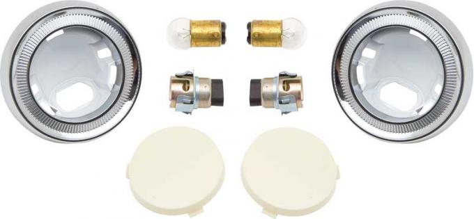 OER 1959-68 Impala, Camaro, Dome Lamp and Lens Kit, and other Cadillac/Buick/Chevrolet/Oldsmobile/Pontiac Models, 8 Piece *R357