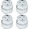 1982-92 Firebird, Chrome Wheel Center Cap, with Metal Retainer Clips, w/o Logo, 4 Piece Set