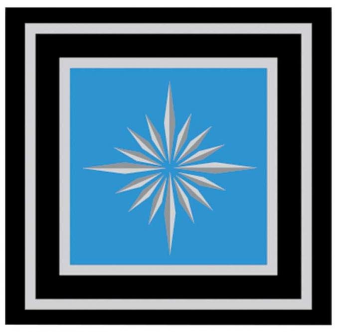 OER 1968-69, Seat Belt Buckle Emblem, Starburst, 7/8" x 7/8", Standard Interior, Silver-on-Blue, Pair, 154660BL
