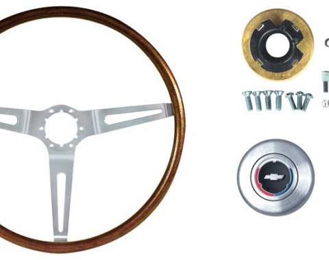 OER 1967-68 GM Walnut Wood Steering Wheel Kit - Various Models *R6532